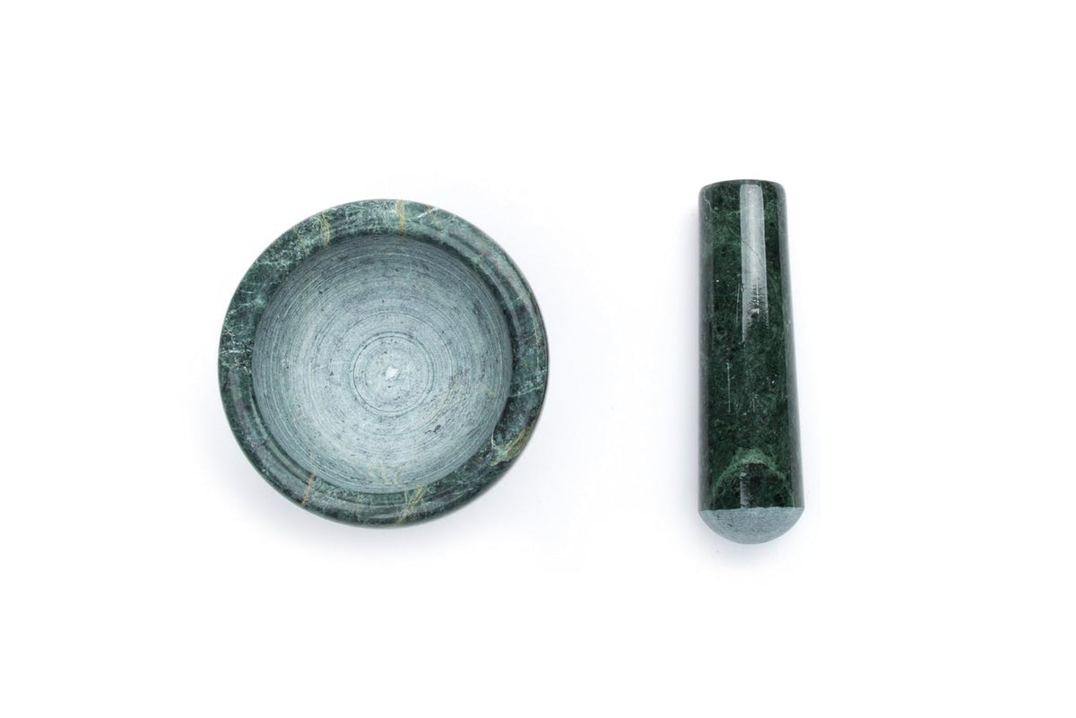 Fox Run Marble Mortar and Pestle Set, White, Small 4" Pestle and Mortar