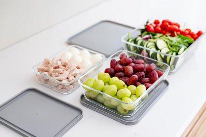 DURA LIVING 4-Piece Glass Food Storage Container (2 Containers + 2 Lids) | 6.55-Cup Rectangular, Leakproof | Microwave, Freezer, Oven & Dishwasher Safe | Ideal for Meal Prep & Pantry Organization
