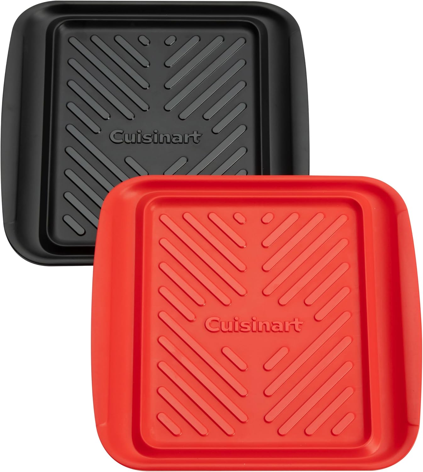 Cuisinart CPK-210 Grilling Prep and Serve Trays, Black and Red Large 18” x 14.5”