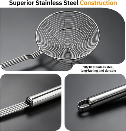 NileHome Stainless Steel Spider Strainer Skimmer，2-pack