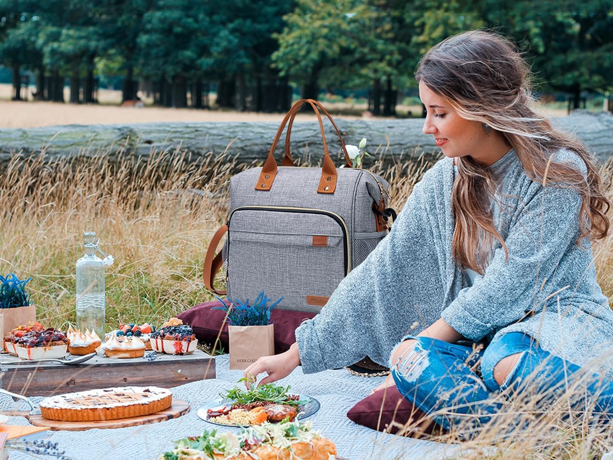 TuErCao Small Lunch Bag Lightweight Insulated Lunch Box for Women Work Portable Soft Cooler for Picnic Travel Road Trips, Loncheras para Mujer, Black