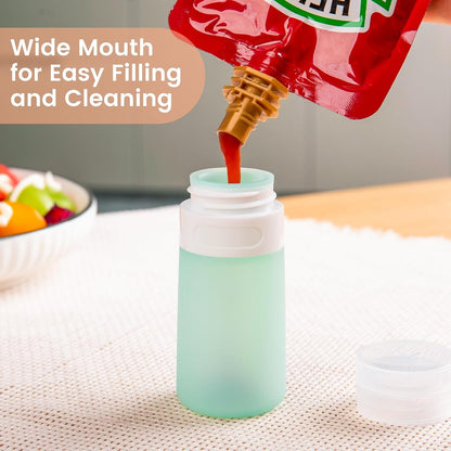 MICEBAY 2 oz Condiment Squeeze Bottles, Leakproof Salad Dressing Container