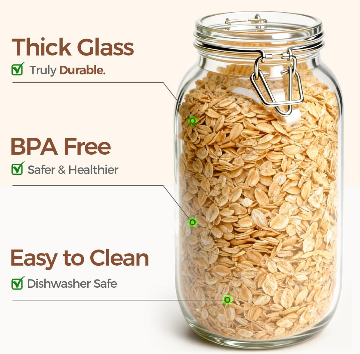 ComSaf Glass Pantry Jars with Airtight Lids 0.7 Gallon 2 Pack Wide Mouth | Flour sugar rice, Sourdough pickling, Pantry organization, Scoop included, Baking supplies, Bulk food storage, Large capacity