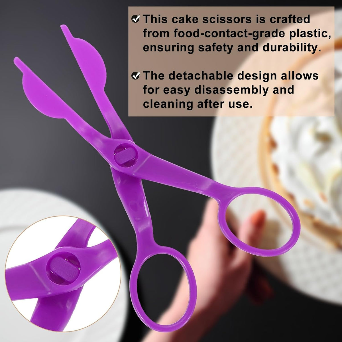 uxcell 3Pcs Flower Lifter Cake Decorating 5.1x2.2" Fondant Tool Purple