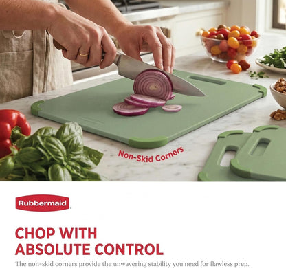 Rubbermaid 3pc Reversible Wheat Fiber Cutting Board Set | Cutting Boards for Kitchen – Dishwasher Safe, Non-Slip Corners, Lightweight & Easy To Store- Large Cutting Board for Meat, Veggies & Fruits