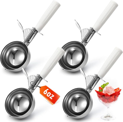 Reallnaive Ice Cream Scooper with Trigger, 4 oz, Gray