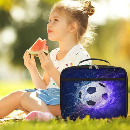 Kids Lunch Box for Boys Girls Black Red Sport Basketball Insulated Lunch Bag Reusable Small Cooler Bag Meal Containers Tote Kit for School Travel Women Men