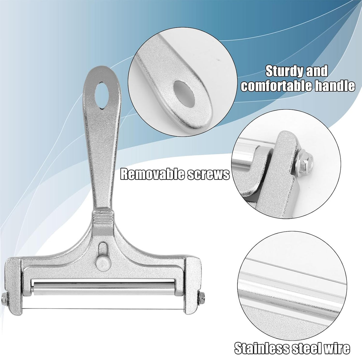 Stainless Steel Wire Cheese Slicer, Handheld Cheese Cutter