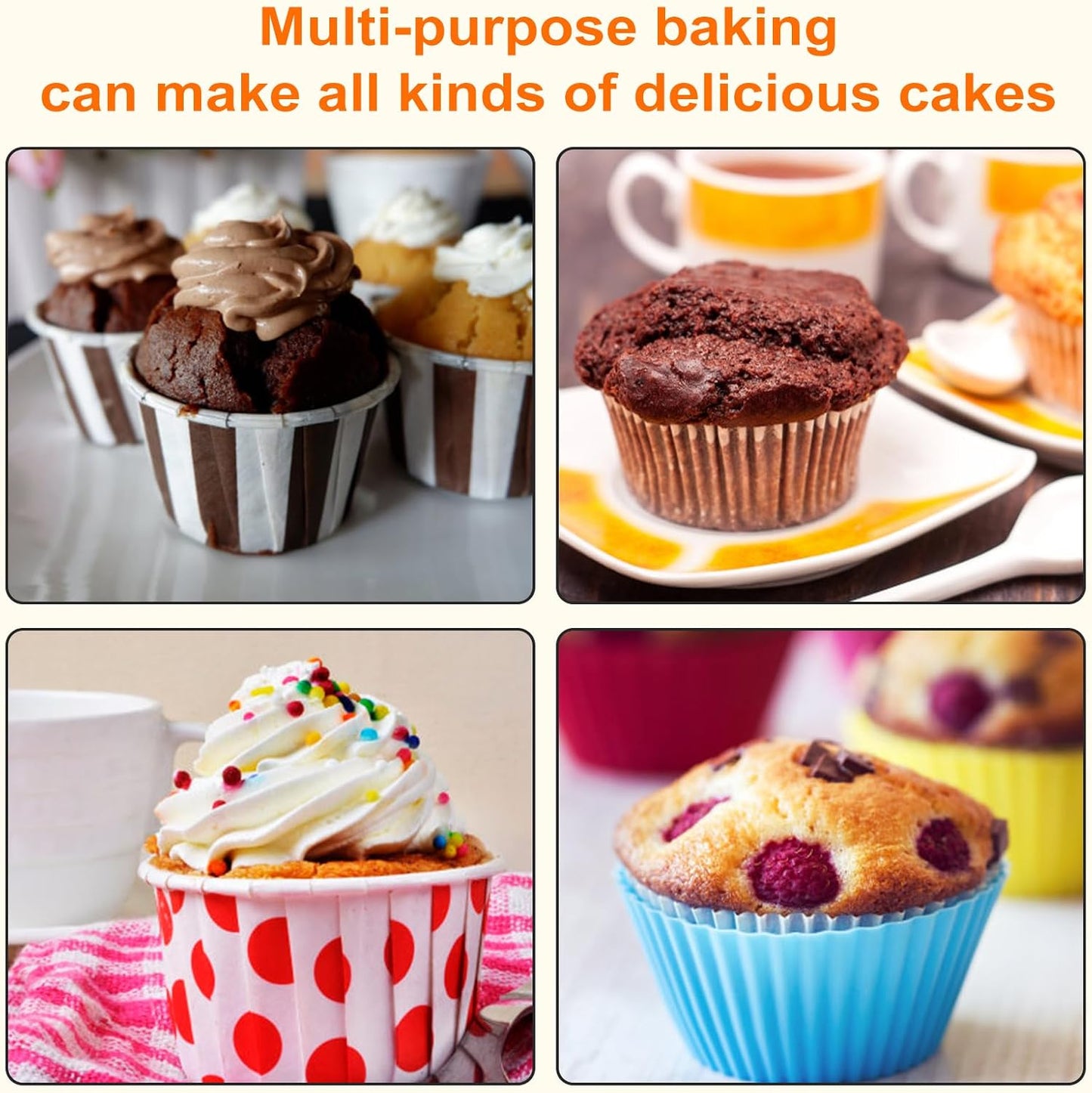 Silicone Muffin Pan, Cupcake Pan, Set of 2, 12-Cup Muffin Pans, Non-Stick Bakeware, Silicone Muffin Pan for Baking, Easy to Release and Clean, Molds for Homemade Cupcakes & Muffins (Blue)