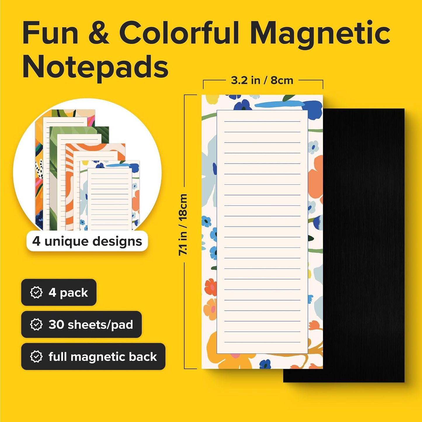 Dry Erase Magnetic Labels - Reusable Sticky Notes - Notepads for Refrigerator - Dry Erase Magnet Sheets - Blank Magnet Stickers to Write On - Magnets for Whiteboard Classroom Fridge