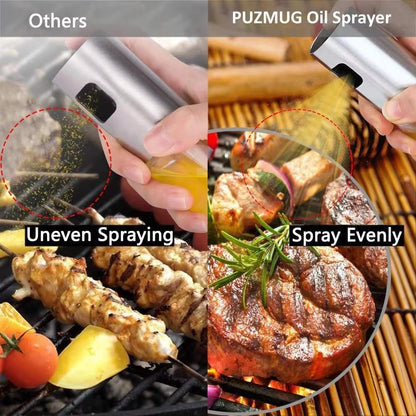 Kitchen Oil Dispenser Bottle, Olive Oil Sprayer 100ml, Stainless Steel Oil Mister, Refillable Cooking Oil Spray Bottle, Premium Quality Luxury Experience