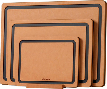 Kikcoin Wood Cutting Board, Cutting Boards for Kitchen Dishwasher Safe Non-slip Chopping Board with Juice Groove, Wood Fiber Composite Cutting Board with Hanging Hole, 14.6"*10.8"