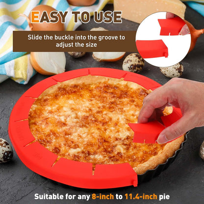METALLIXITY Adjustable Silicone Pie Crust Shields Yellow