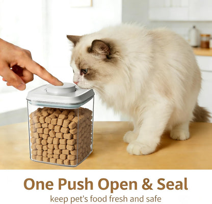 Ankou Dog Food Storage Container with 130ml Scoop – 4L/4.2qt Airtight Dog Food Container for Kibble & Treats, BPA-Free Cat Food Storage Container, Stackable Pop Lid Plastic Container with Lid