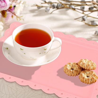 Food Tray, 12 Pack Serving Tray Serving Platter Cookies Dessert Plates,Disposable Plastic Serving Trays Rectangle Dessert Trays for Party, Wedding, Restaurant, 14.4" X 9.3" (White)