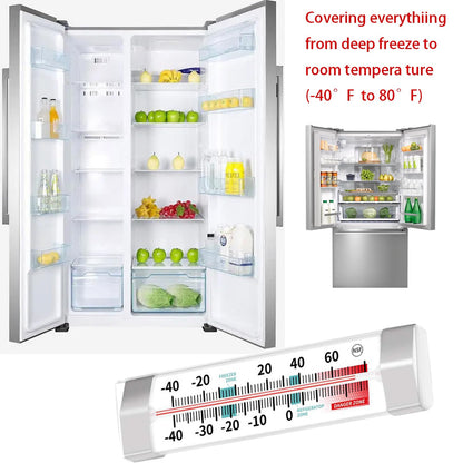 Refrigerator and Freezer Thermometer - NeilBee 3 Pack Fridge Thermometer with Stainless Steel Clip, Waterproof Analog, Large Dial, Accurate, Easy to Read for Kitchen, Restaurant, Cooler, Lab