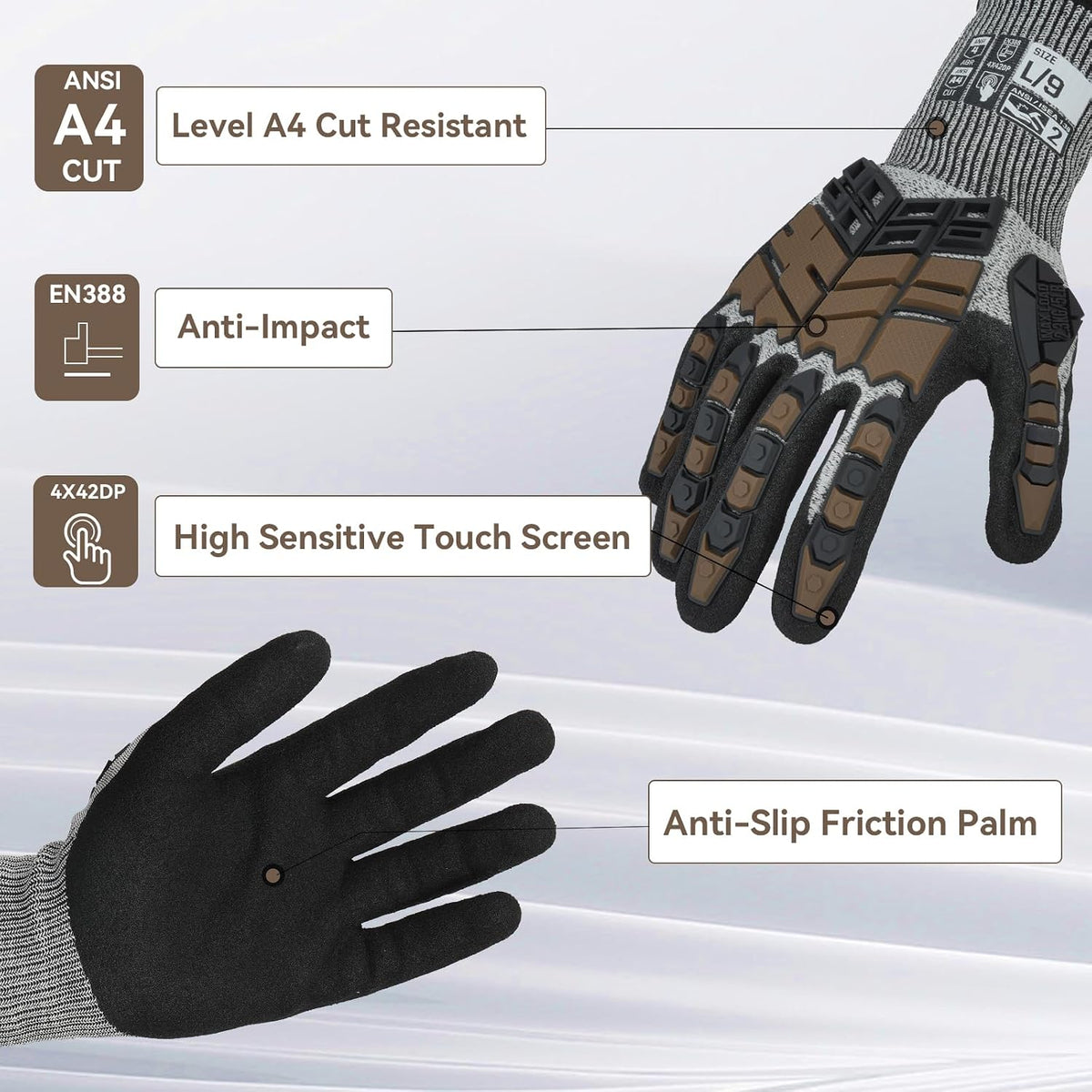 Safety Work Gloves,Impact Gloves for Men Women