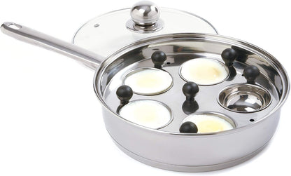 Norpro Stainless Steel Egg Poacher/Skillet Set, 10", Silver, 1 Liters