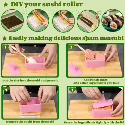 Rice Ball Molds 21PCS Onigiri Mold Set Cute Animal Sushi Molds Rice Shaper Rice Ball Shaker Bento Box Accessories DIY with Nori Seaweed Punch Cutter Food Picks