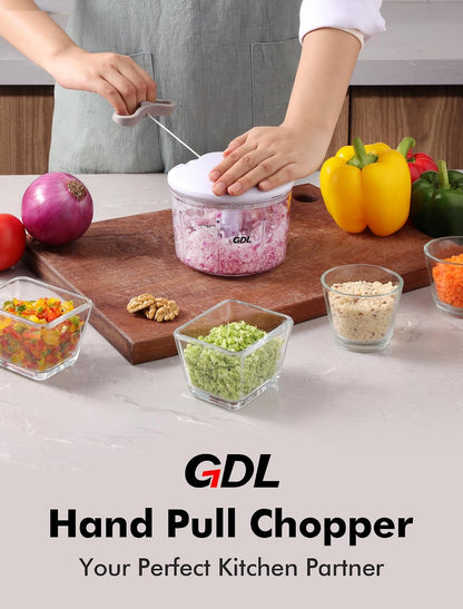 GDL Food Chopper, Vegetable Chopper, Pull String Onion Chopper Dicer, 800ML