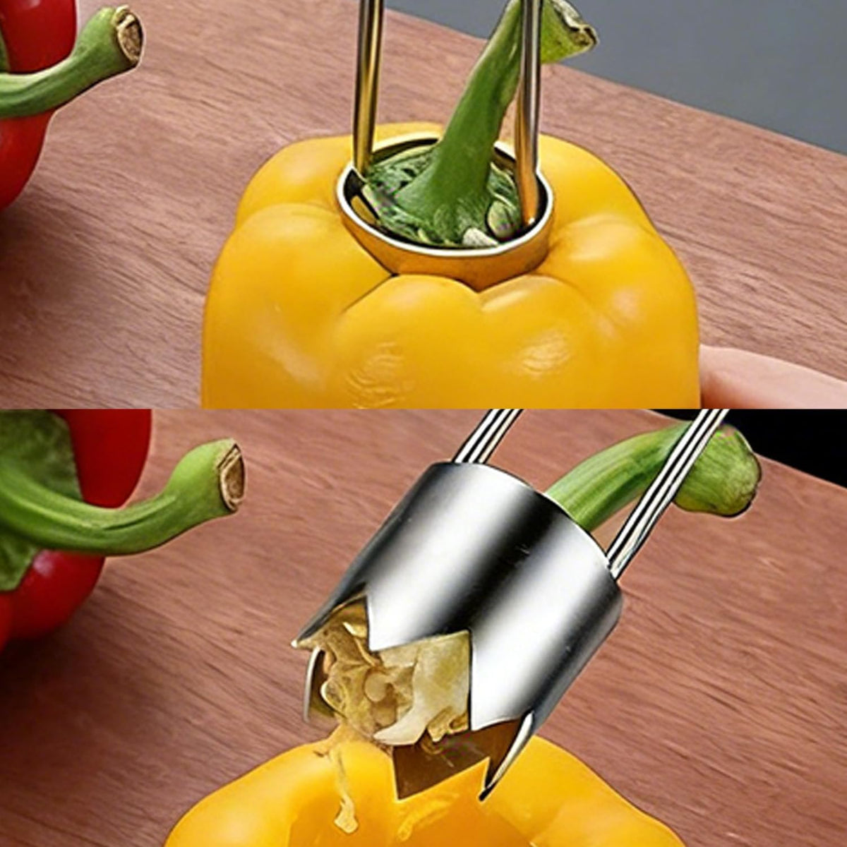 3PCS 2-in-1 core remover, apple core remover, vegetable core remover, sweet pepper core removal tool