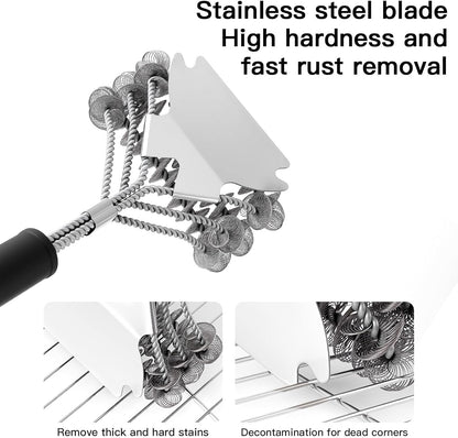 Grill Brush and Scraper Bristle Free Safe BBQ Brush for Grill Stainless Grill Grate Cleaner Safe Grill Accessories for Porcelain/Weber Gas/Charcoal Grill Gifts for Grill Wizard/Men/Dad