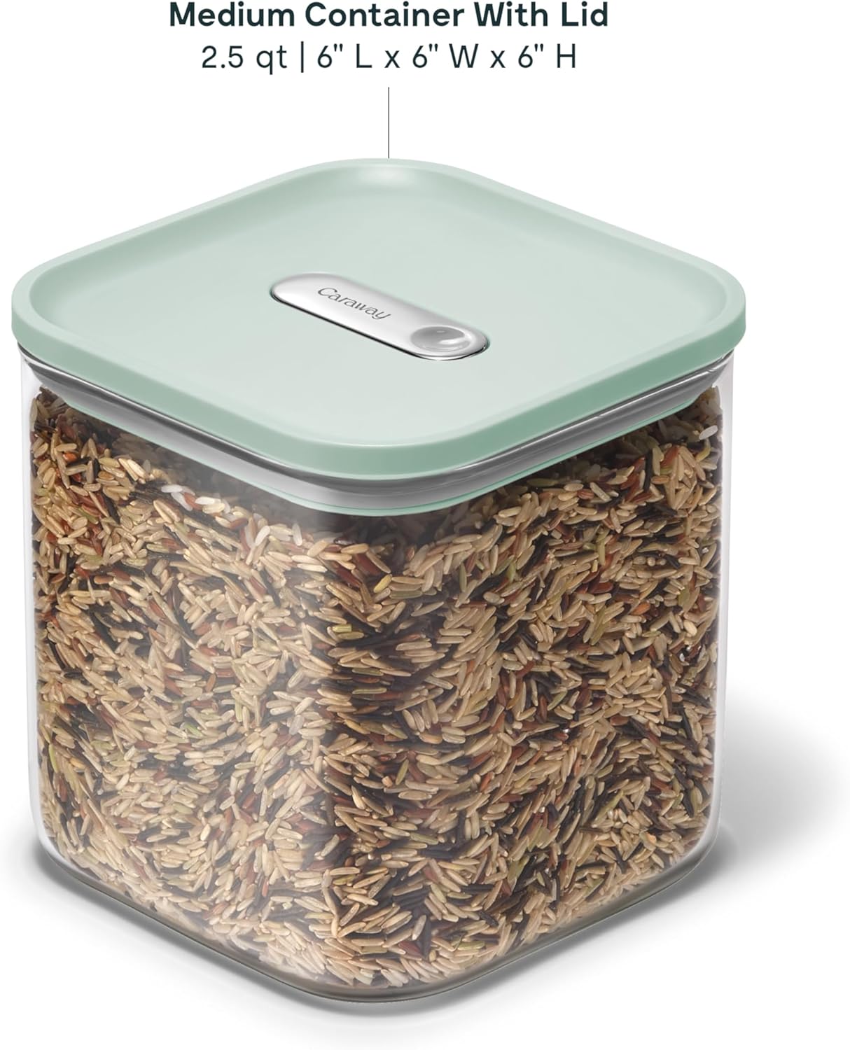 Caraway 4qt Glass Airtight Food Storage Container with Lid – Non-Toxic, BPA-Free Kitchen Storage Container – Stackable, Space-Saving Airtight Container for Dry Goods and More - Mist