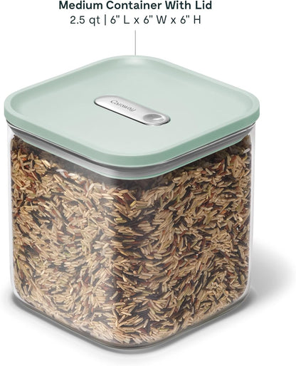Caraway 4qt Glass Airtight Food Storage Container with Lid – Non-Toxic, BPA-Free Kitchen Storage Container – Stackable, Space-Saving Airtight Container for Dry Goods and More - Mist