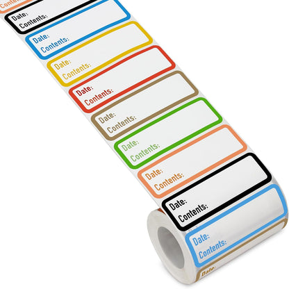500 Pcs 1×3 Inch Removable Freezer Labels, Waterproof, Oil & Tear Resistant, No Residue Writable Stickers for Food Containers, Jars, Pantry and Meal Prep (Boho-Date)