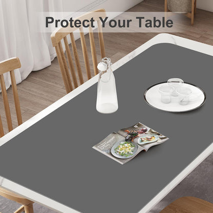 Silicone Mats for Kitchen Counter, Treerit 47.24"x 23.62" Extra Large Silicone Mat, Non-slip Heat Resistant Kitchen Counter Mat, Quartz Countertop Protector, Shipped Rolled Up, No Creases, Gray