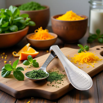 Stainless Steel Kitchen Practical Spoon Shape Fruit Mixer Ginger Grater Wasabi Garlic Grinding Tools Cheese Grater