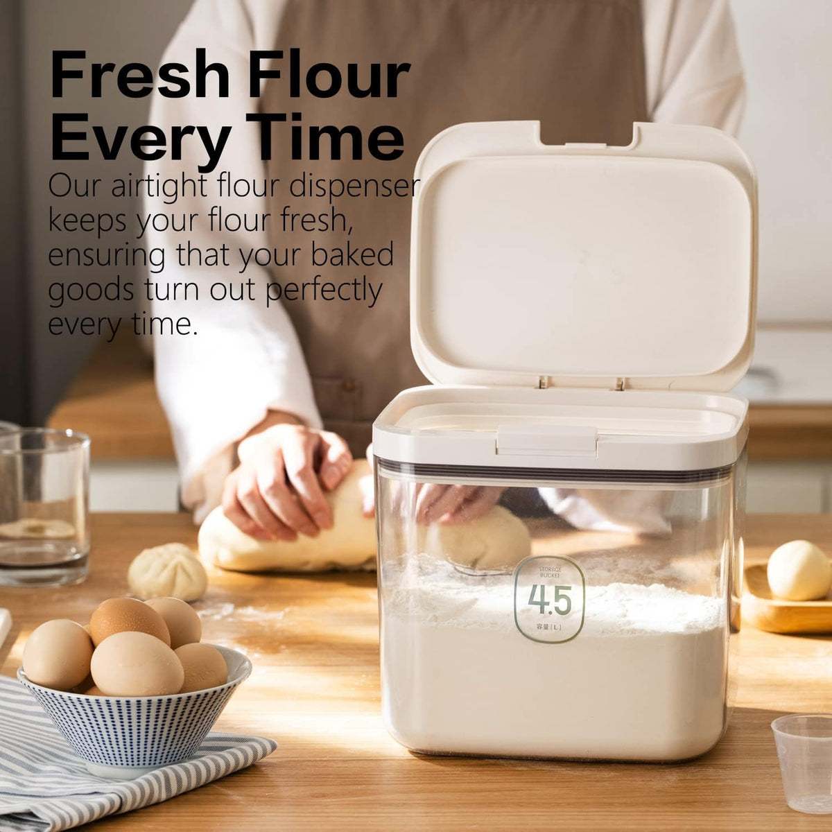 Flour Container 20LBS - 10 L /10.5 QT /10 KG - Rice Container Storage Food Grain Container Bins Household for Kitchen Pantry Organization (11L)