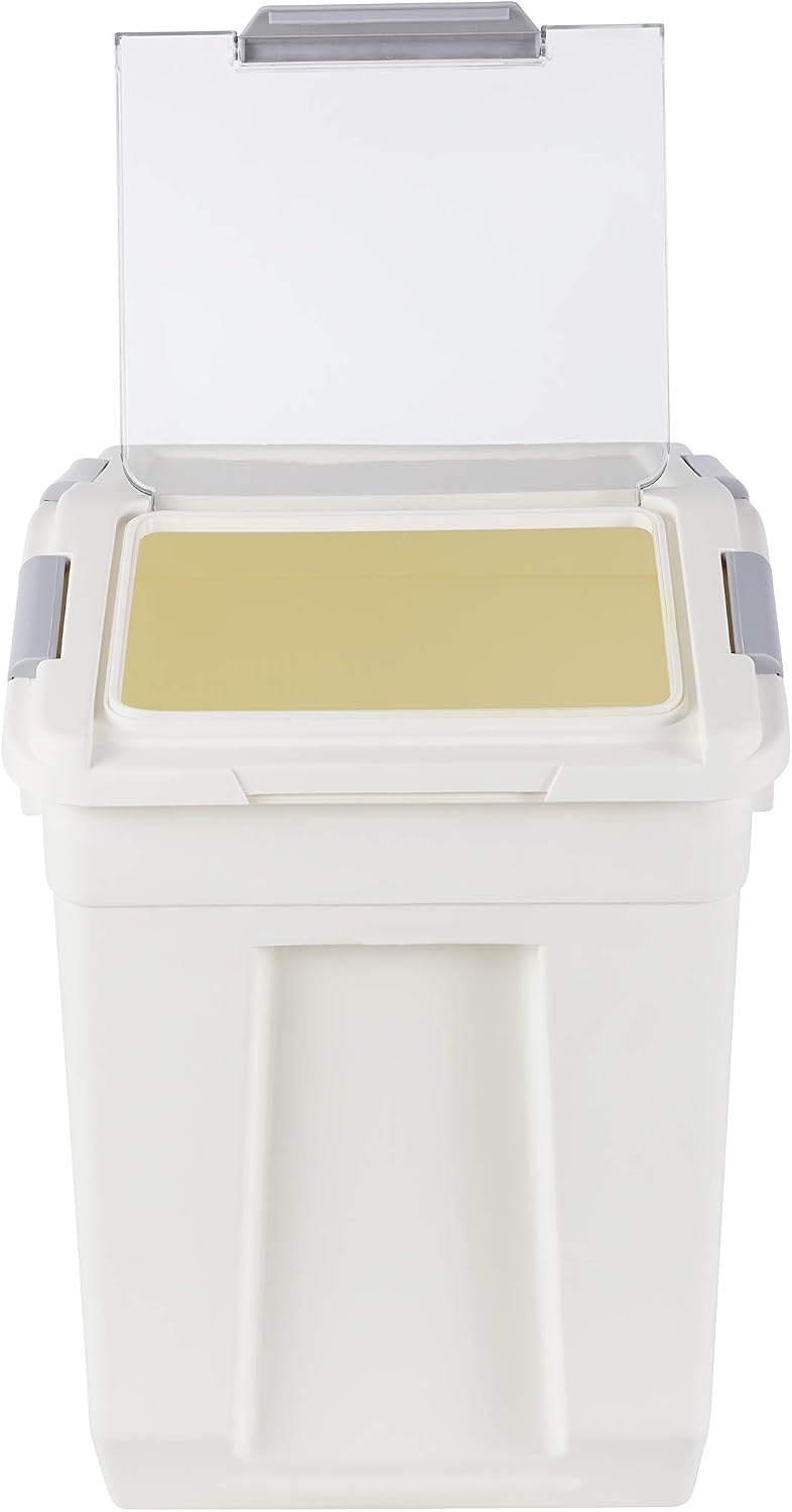 EonTone [2-Pack] 30 lbs Rice Storage Container, 15L Airtight Food Bin with Wheels for Flour, Pet Food
