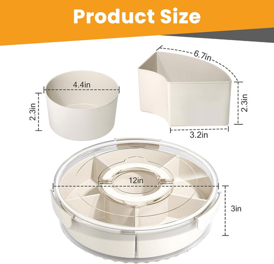 Reusable Snack Containers with Lids Veggie Trays for Fridge, Party Serving Trays with Handles, Snack Box for Kids Toddlers & Adults, Leak-Proof Fruit & Salad Storage Containers