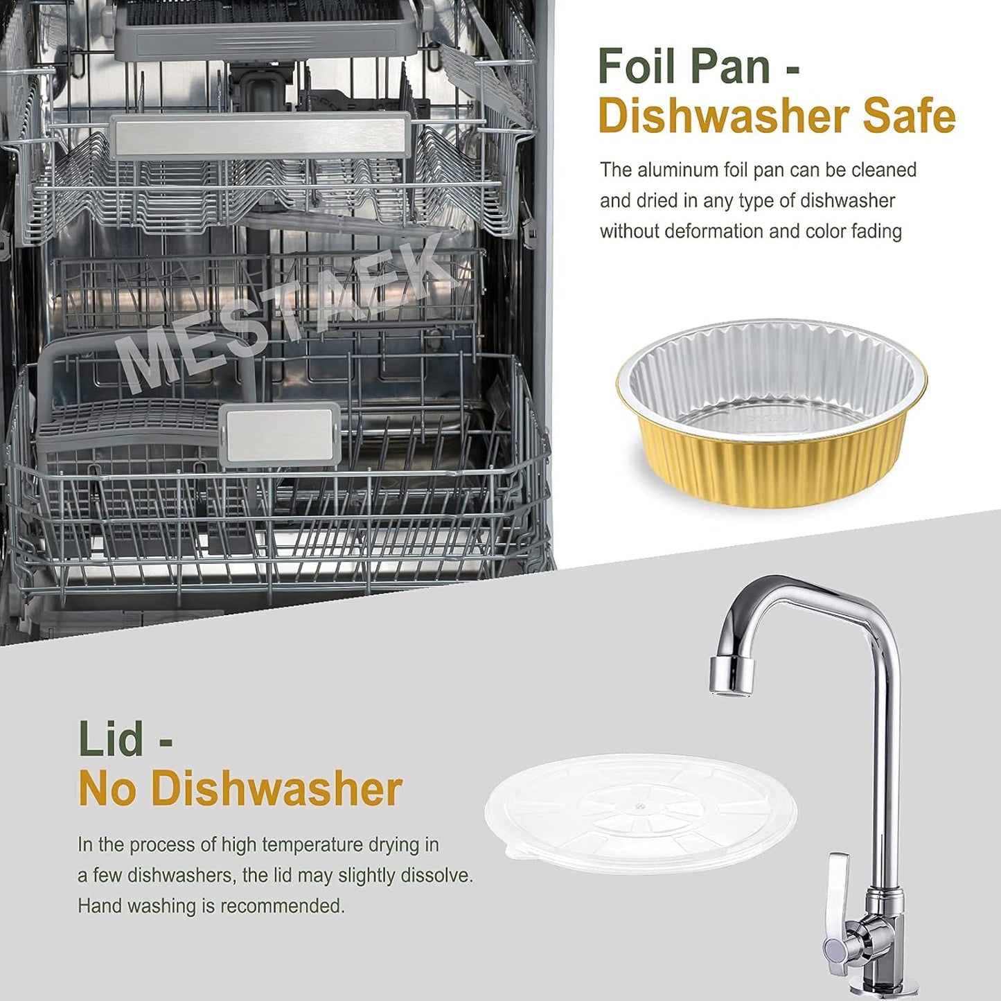 7.7" Round Aluminum Foil Containers with Lids (5 Pack) – Heavy Duty Disposable Takeout Pans for Meal Prep, Pasta, Casserole, Food Storage & Catering, 48oz