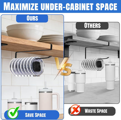 Tumbler Lid Organizer, No Adhesive or Drilling, Kitchen Space Saver