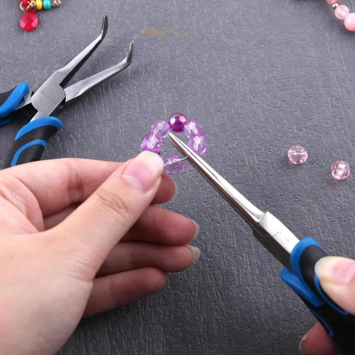 SPEEDWOX Long Reach Bent Needle Nose Pliers With Smooth Jaw Angled Needle Nose Pliers For Jewelry Making Fish Bone Pliers Tweezers Bent Chain Nose Pliers For Wire Bending And Small Object Gripping