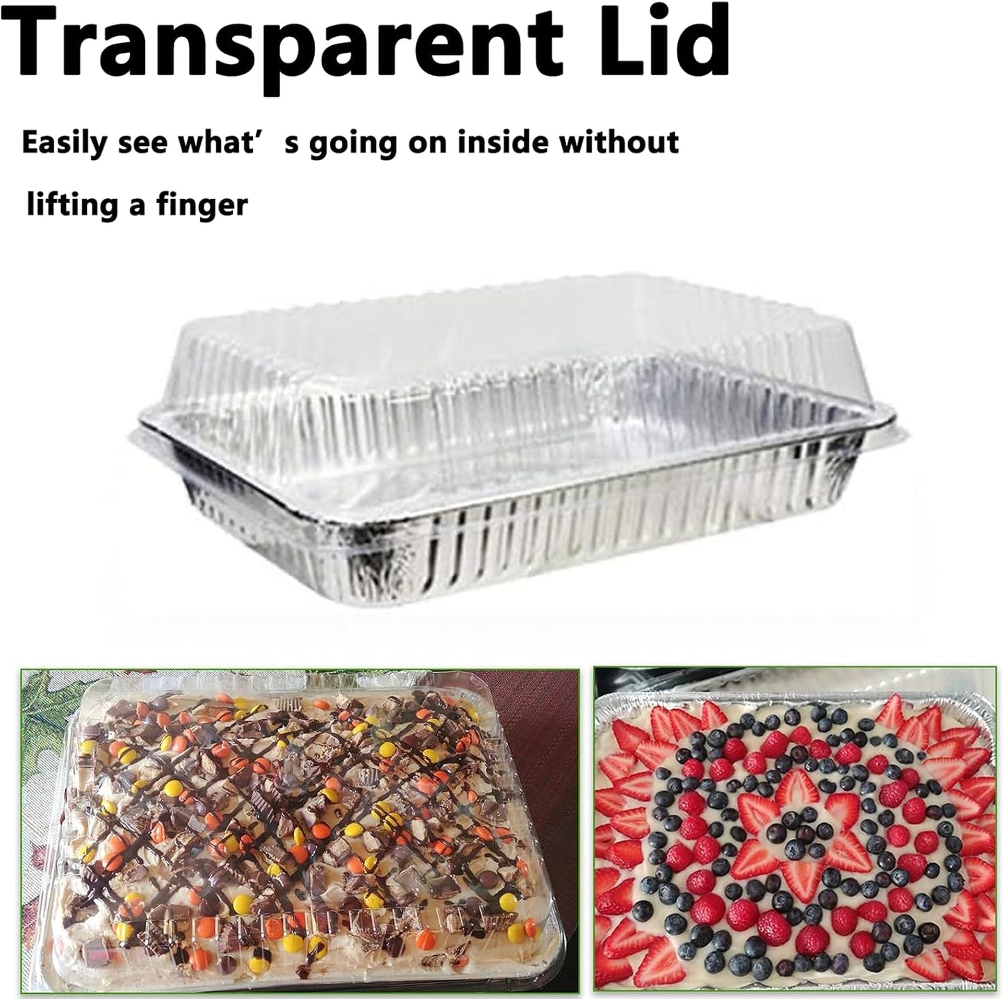 NO Lids 30 Pcs 9x13 Aluminum Pans Disposable Baking Pans, Heavy Duty Aluminum Trays,Aluminum Baking Pans for Holiday Cooking,Half Size Tin Foil Pans for Meal Prep,Roasting,Heating,Freezing Food