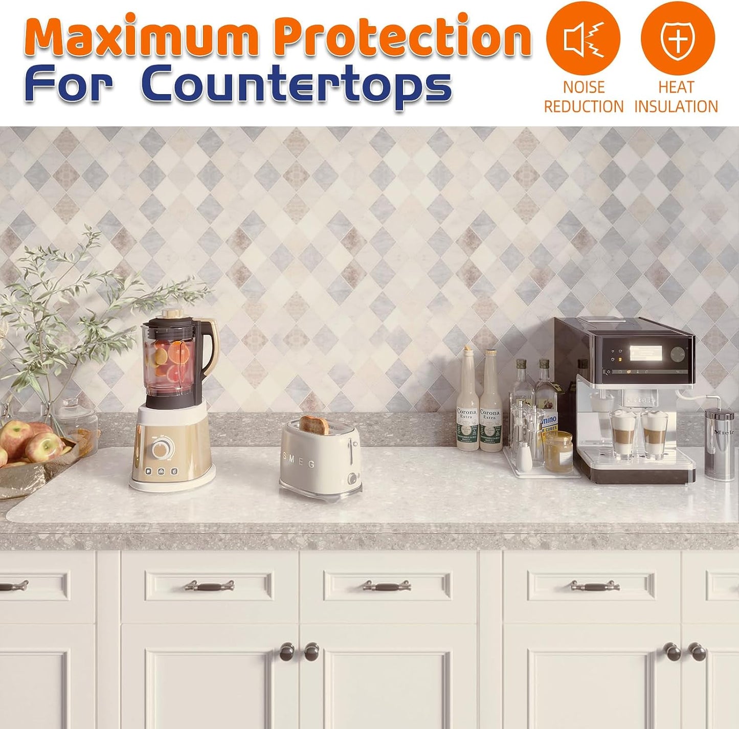 Warome Silicone Mat,78.7”x 23.6” Heat Resistant Mats for Countertop,Extra Large Countertop Protector Mat, Multi-functional Cuttable Kitchen Counter Mat, Silicone Mats for Kitchen Counter/Crafts- Grey