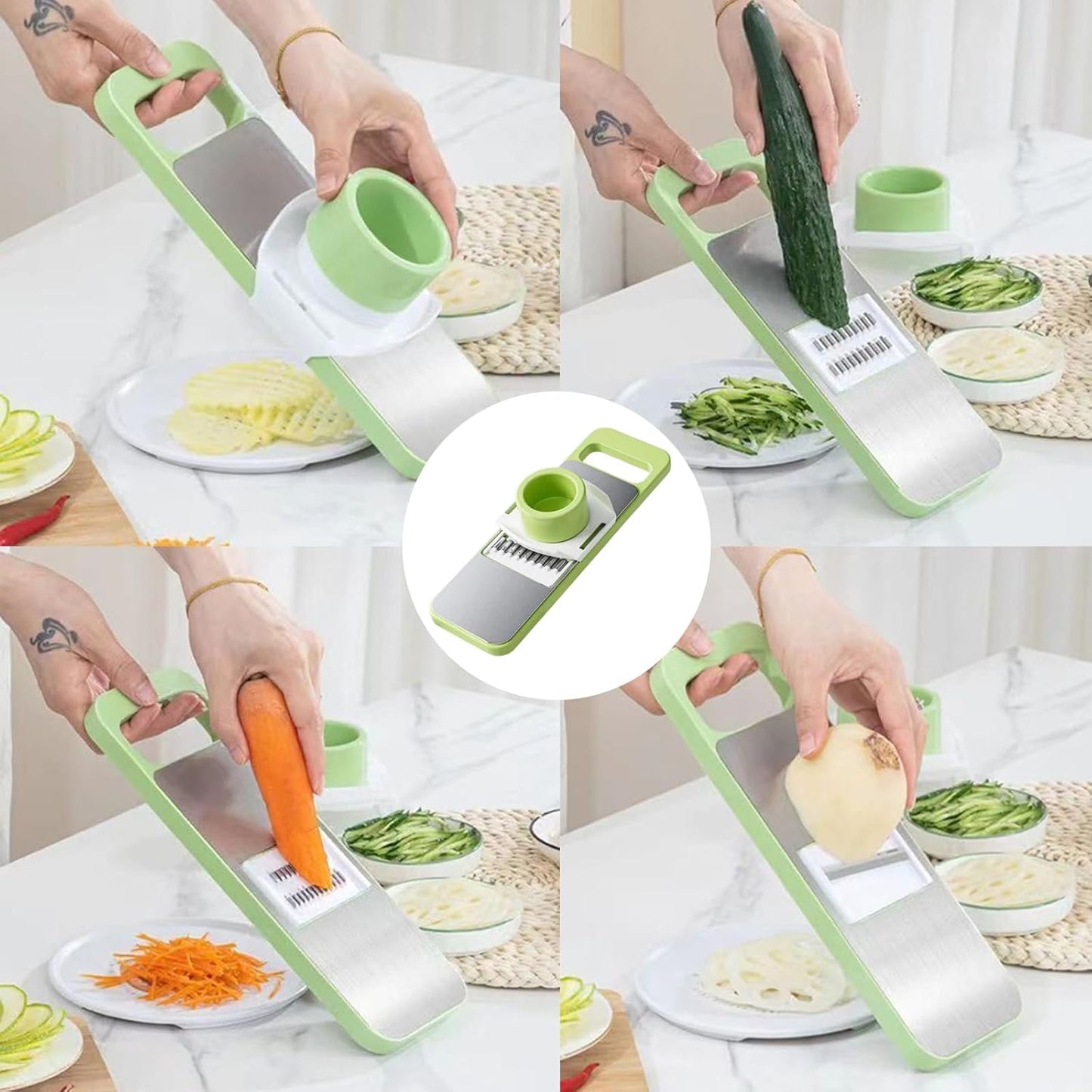 ANIS·KEBBR Multifunctional Manual Food Cutter Dicer Grinder Kitchen Tool For Veggie Cheese