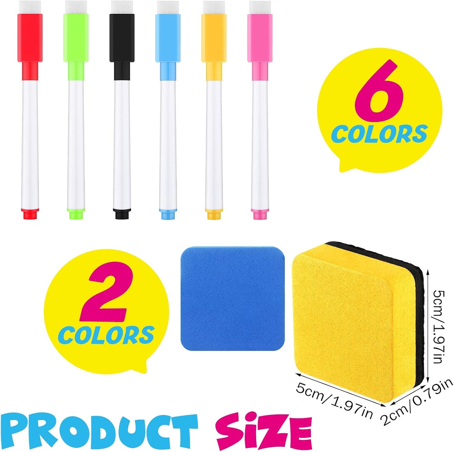 Crtiin 6 Pieces Magnetic to Do List for Fridge 8 x 10.5 Inch Colourful Dry Erase Magnetic Sheet Set with 6 Pieces Markers and 2 Pieces Dry Erase for Grocery Weekly Meal Planner Whiteboard