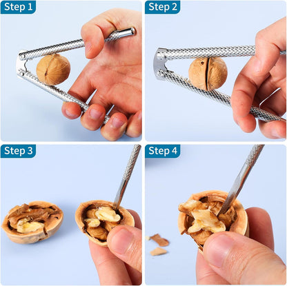 Honeydak 9 Pcs Nut Crackers with 6 Picks, Stainless Steel Seafood