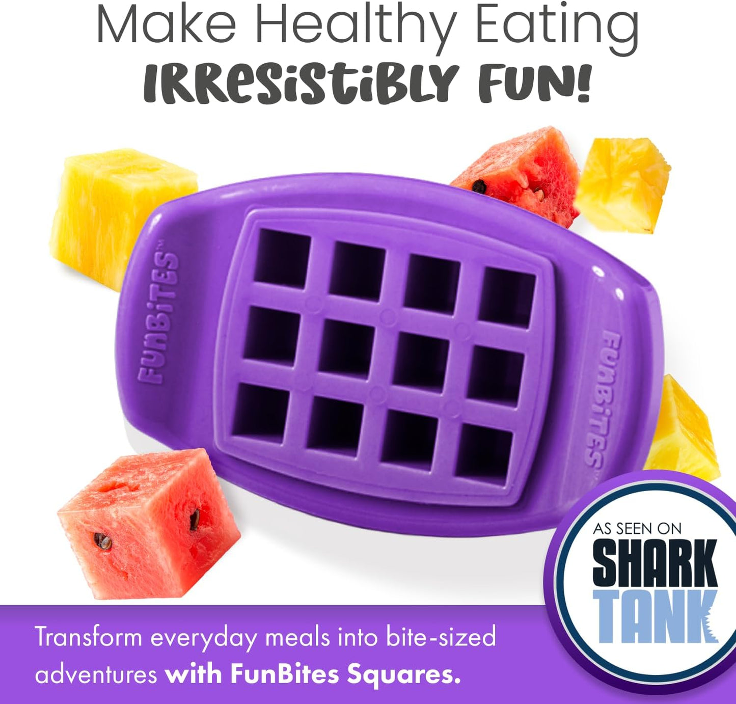FUNBITES Crustless Sandwich Cutter for Kids Lunch, Uncrustable Sandwich Cutter (6-piece set), Bite-Size Food Cutter for Toddlers, Bento Box Accessories, Dishwasher Safe, Squares/Hearts/Triangles 3pk