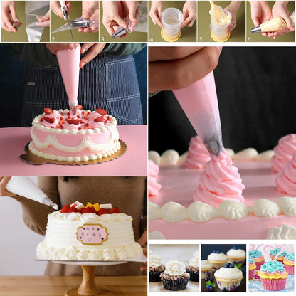 Piping Bags 12 & 16 Inch, 200 PCS Tipless Piping Bags Disposable Pastry Bags Thick Icing Bags for Decorating Cake Cookies