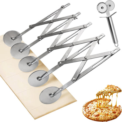 5-Wheel Pastry Cutter, Expandable Stainless Steel, 2-Pack