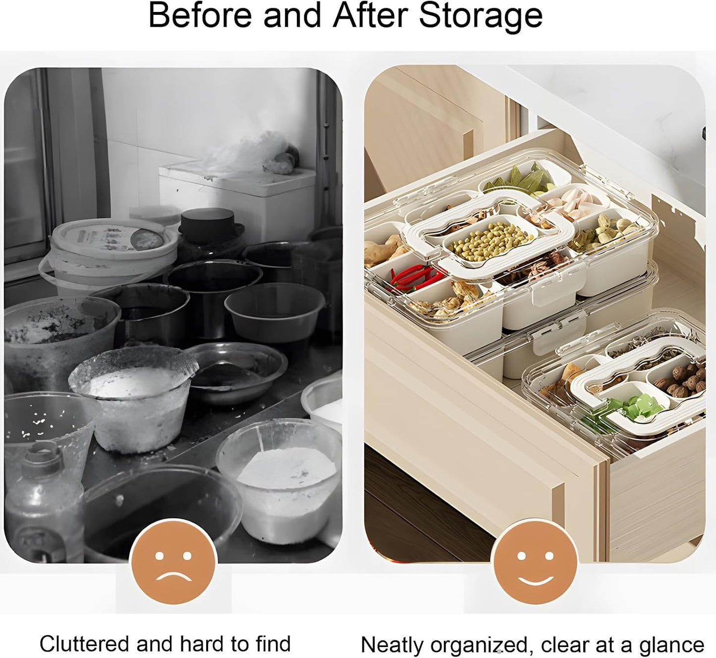 Divided Serving Tray with Lid and Handle - 9 Compartment Snack Box Container Portable Storage Organizer Container for Fruit, Candy, Veggie, Nuts, Spices& Snacks, Perfect for Party, Travel& Picnic