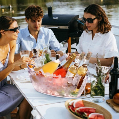 6 Liter Clear Acrylic Champagne Bucket with Handle, Ice Bucket for Parties Beverage Ice Tub, Wine Beer Drink Buckets for Mimosa Bar