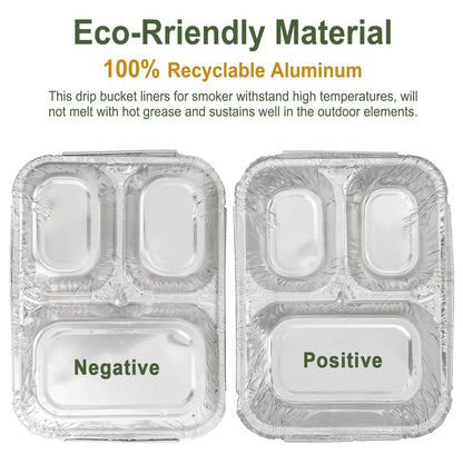 3 Compartment Aluminum Foil Takeout Trays with Paper Lids, 50 Pack – Disposable Divided Meal Prep Containers for Full Meals, Portion Control & Takeout, 820ml / 28oz, 8” × 6” × 1.5”