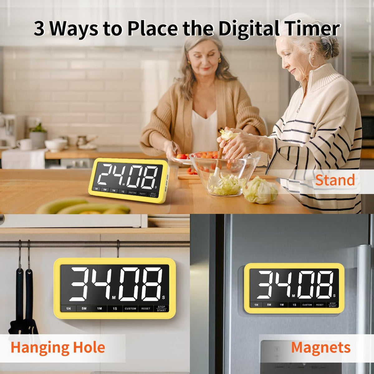 VOCOO Large 7.8" Digital Timer, Magnetic LED Timer for Kitchen & Classroom
