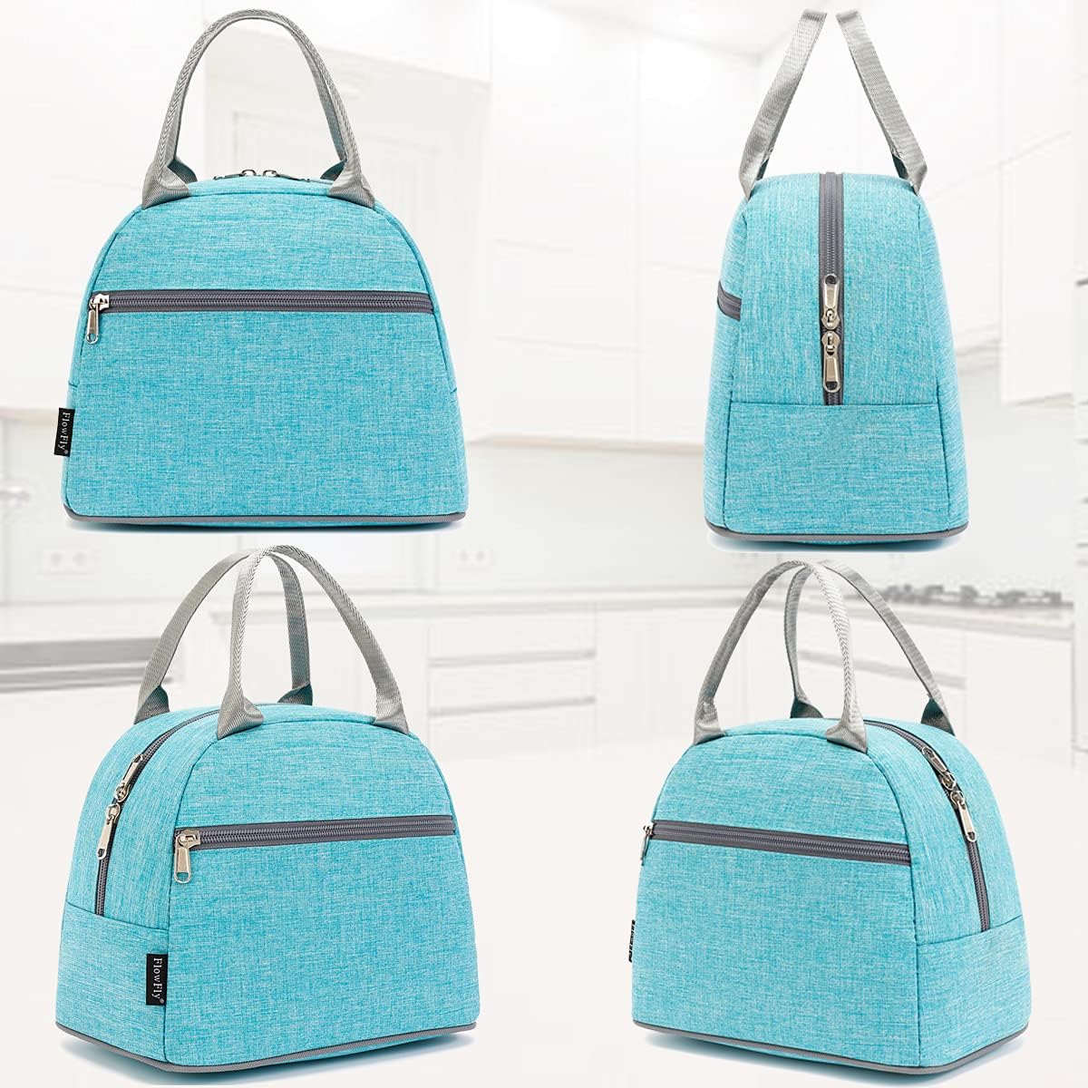 FlowFly Insulated Lunch Cooler Bag - Tote Bag Organizer for Women/Men, Black - Colors A